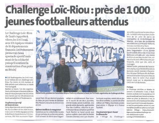 Article de presse paru dans Le Télégramme, le 25 avril 2026.